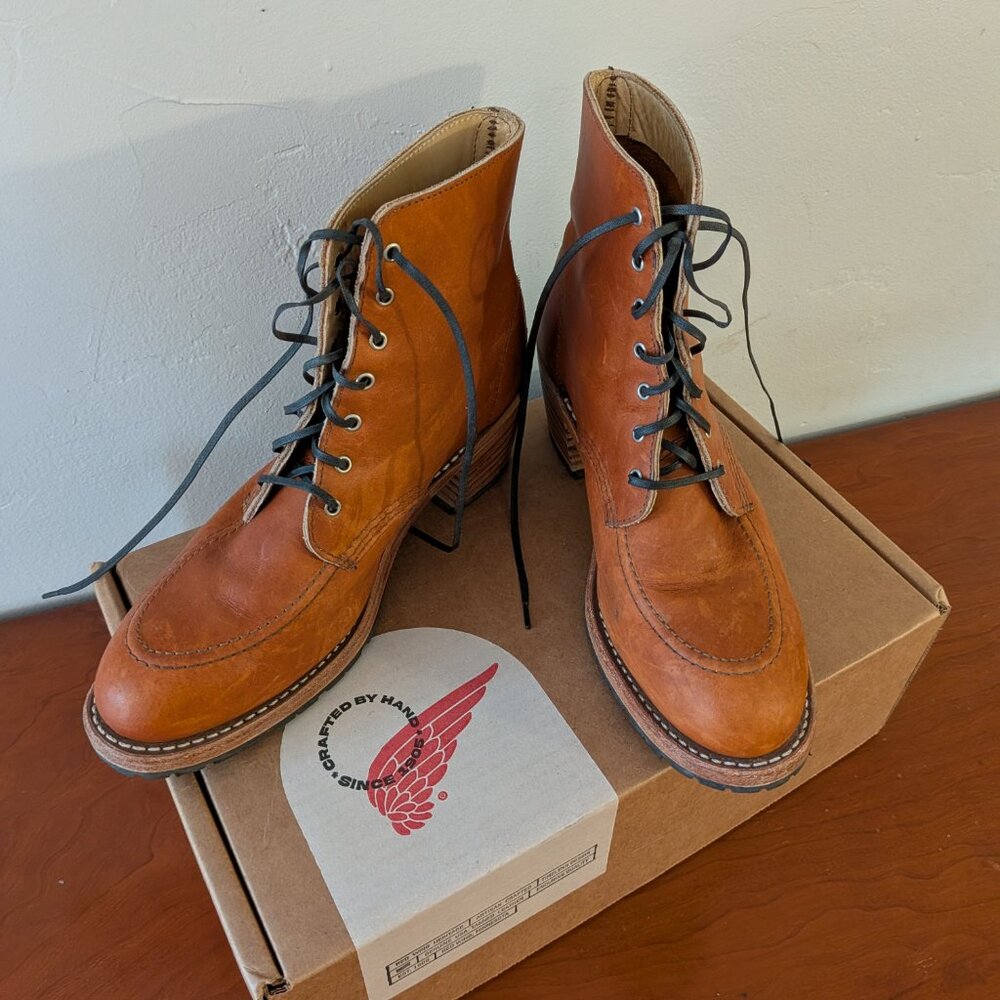 Red Wing Clara Boot 8.5 (B) Women's Heeled in Oro Legacy Leather with Box